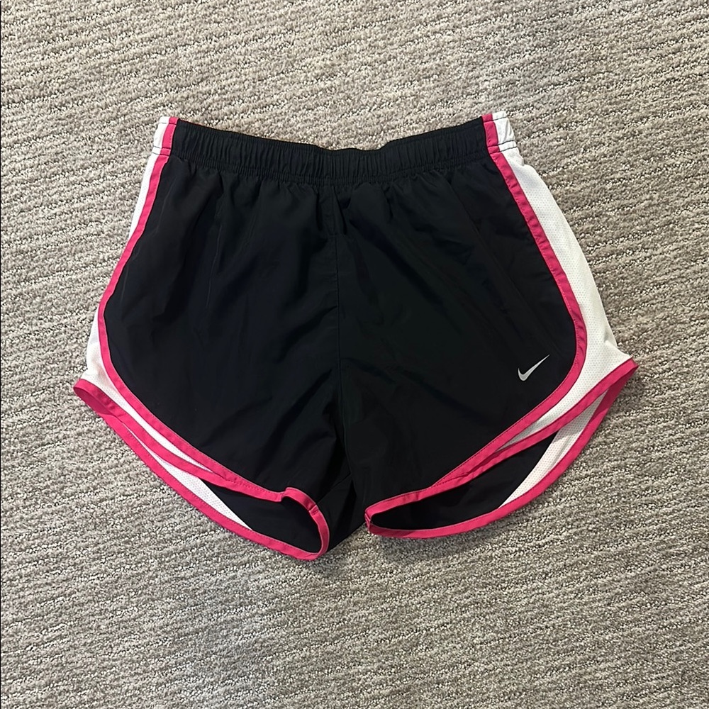 Nike Black and Pink Athletic Shorts with Dri-FIT Technology